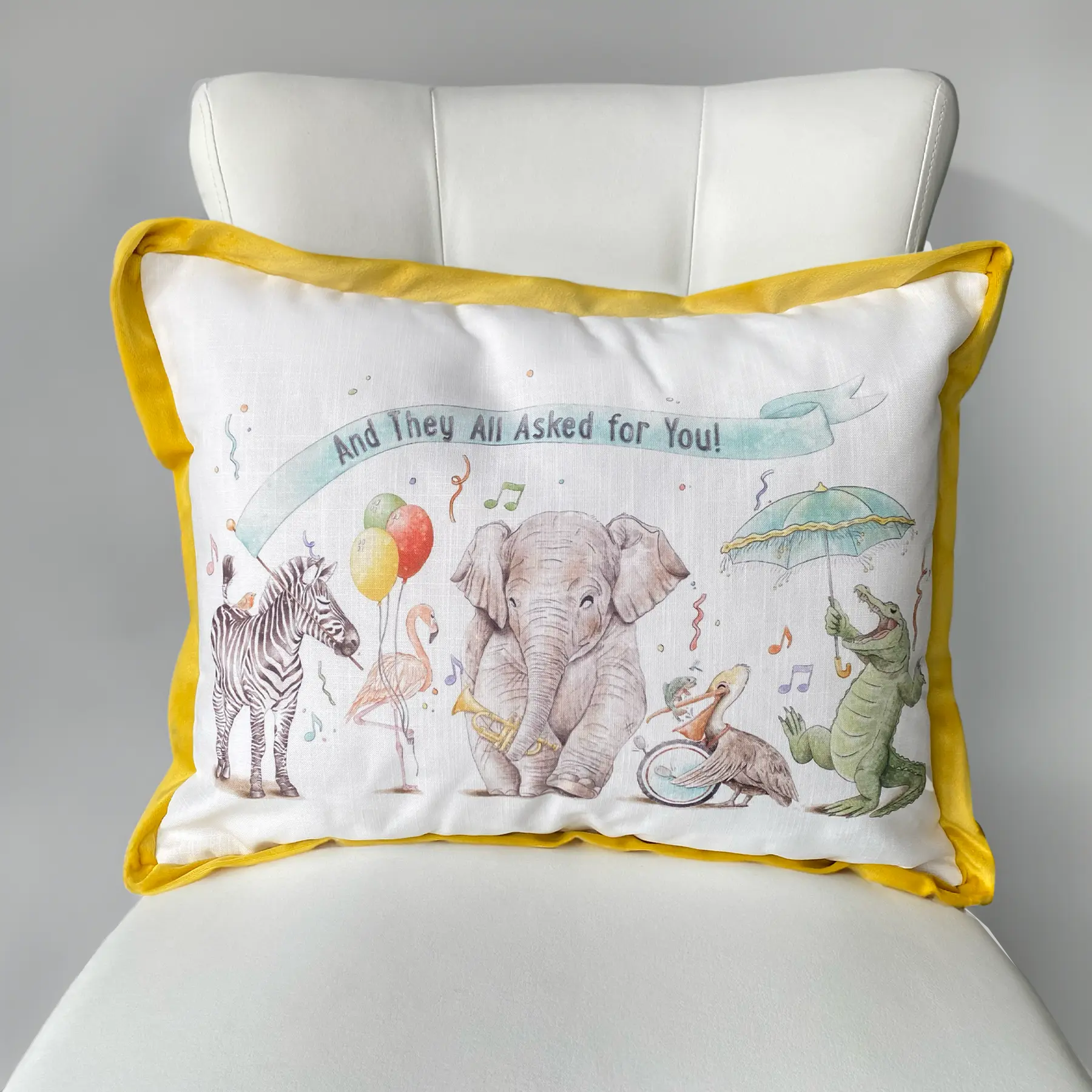 And They All Asked for You Printed Pillow by Nola Tawk, paper gift main product photo