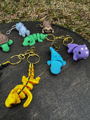 3D Printed Animal Keychains | Whimsical Backpack & Bag Charms by Mushroom Lady Co, paper gift detail photo 3