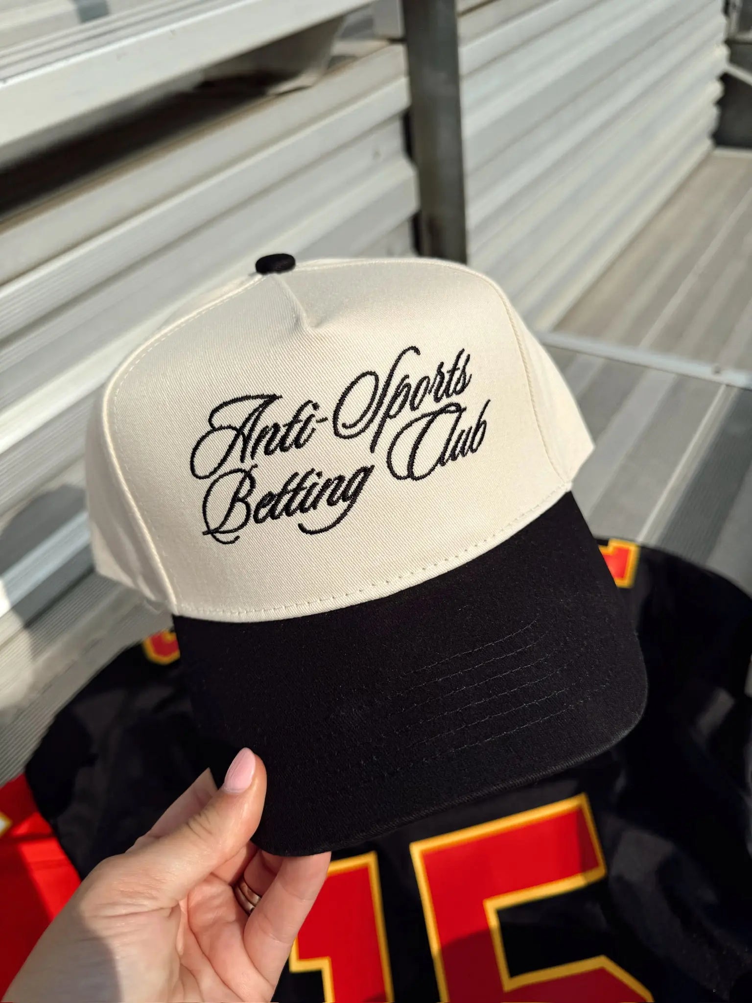 Anti Sports Betting Club - Black Vintage Trucker Hat by KenzKustomz, Southern lifestyle apparel detail photo 9