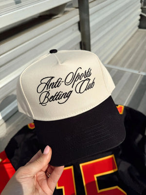 Anti Sports Betting Club - Black Vintage Trucker Hat by KenzKustomz, Southern lifestyle apparel detail photo 9