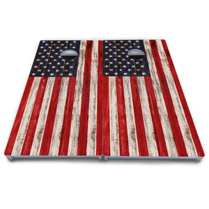 Antique Flag Cornhole Boards - All Weather Series by Cornhole Solutions, custom cornhole board detail photo 4