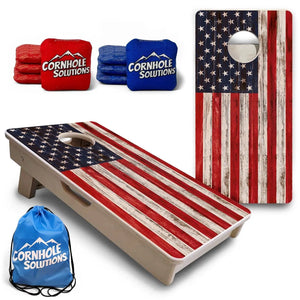 Antique Flag - Mini or Vacation Size Cornhole Boards by Cornhole Solutions, custom cornhole board main product photo