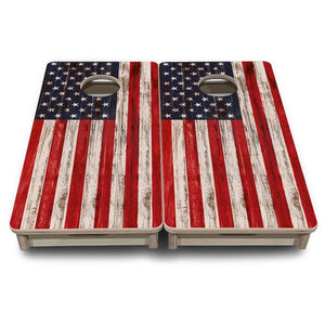 Antique Flag - Mini or Vacation Size Cornhole Boards by Cornhole Solutions, custom cornhole board detail photo 2
