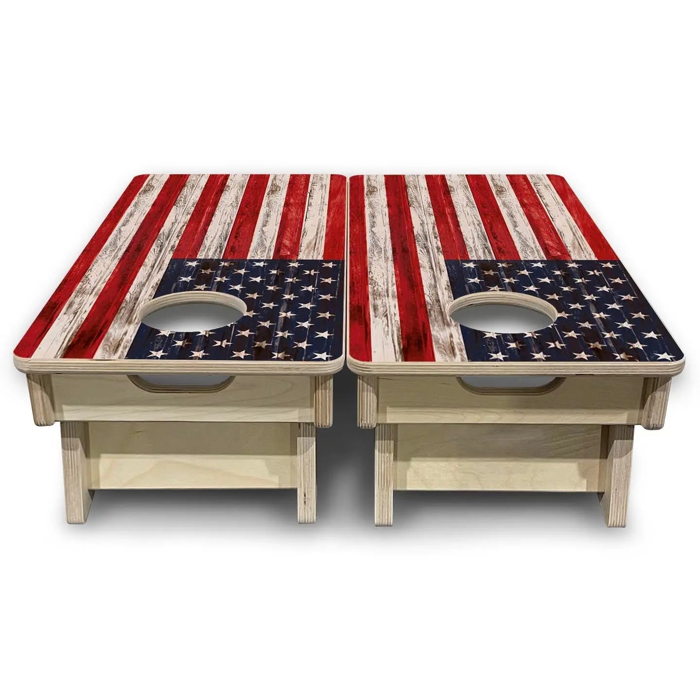 Antique Flag - Mini or Vacation Size Cornhole Boards by Cornhole Solutions, custom cornhole board detail photo 4