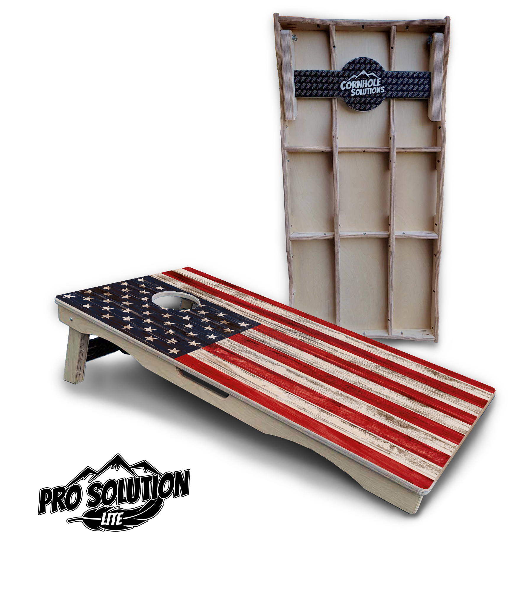 Antique Flag510 Cornhole Boards - Pro Solution Lite Series by Cornhole Solutions, custom cornhole board main product photo