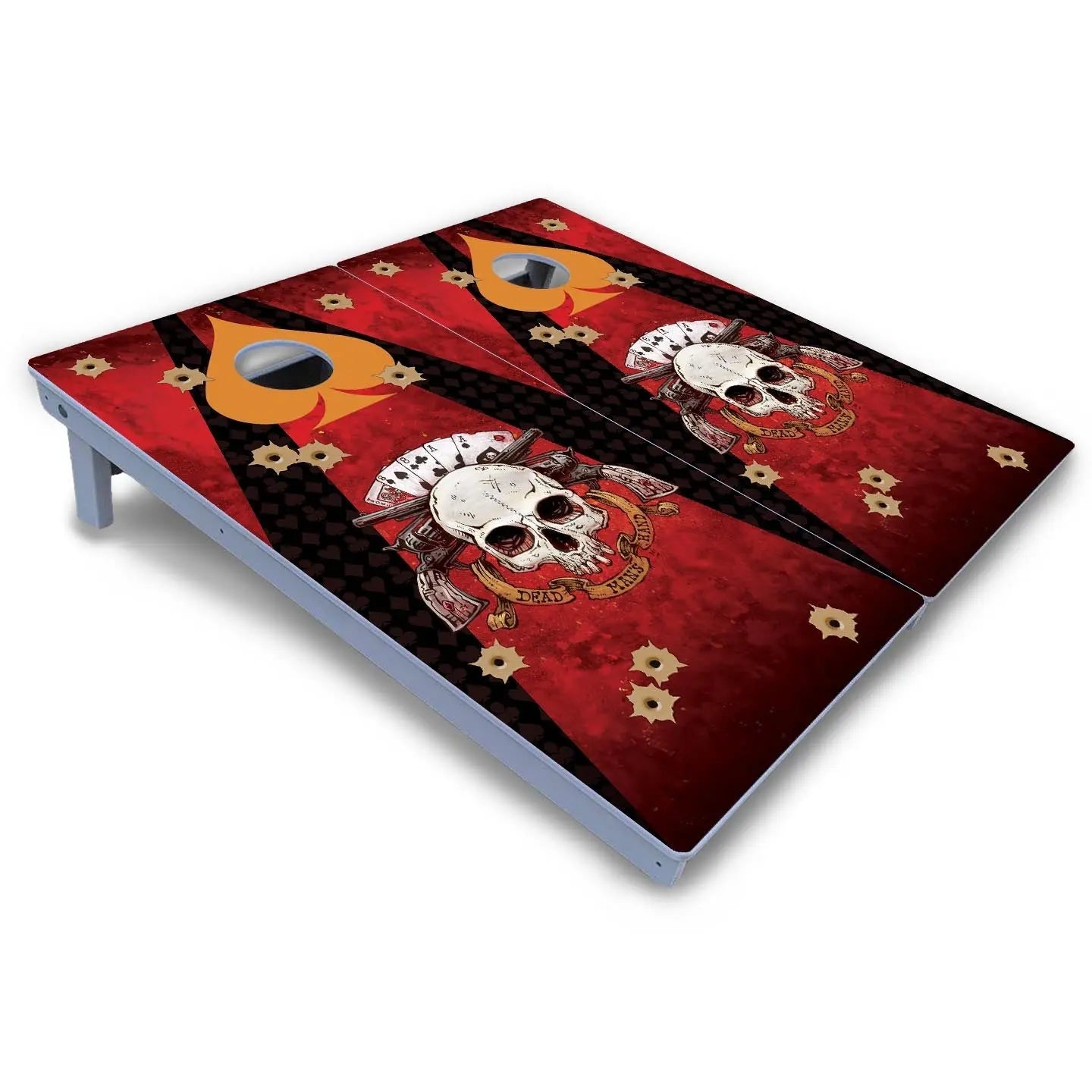 Artist Series Cornhole Boards - All Weather Series - Deadman's Hand by Cornhole Solutions, custom cornhole board detail photo 3