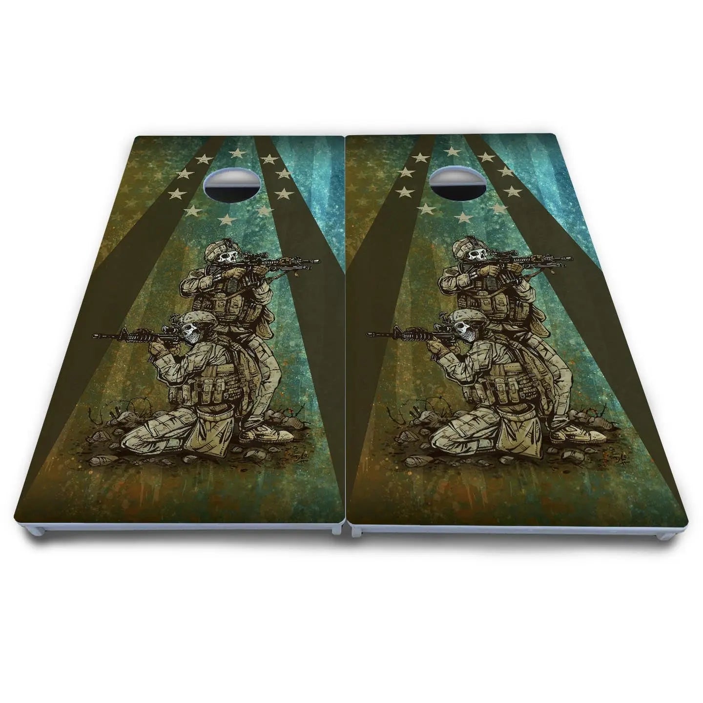 Artist Series Cornhole Boards - All Weather Series - Got Your Six by Cornhole Solutions, custom cornhole board detail photo 5