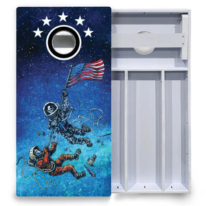 Artist Series Cornhole Boards - All Weather Series - Space Race by Cornhole Solutions, custom cornhole board detail photo 4