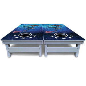 Artist Series Cornhole Boards - All Weather Series - Space Race by Cornhole Solutions, custom cornhole board detail photo 6