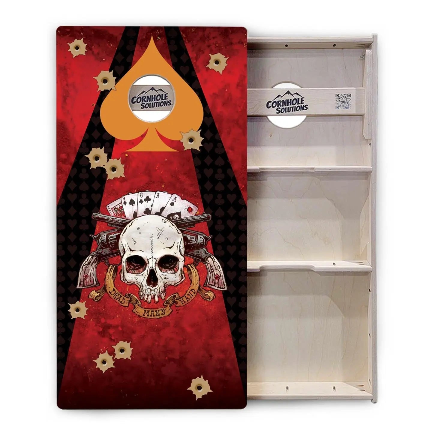 Artist Series Cornhole Boards - Professional Tournament Series - Deadman's Hand by Cornhole Solutions, custom cornhole board detail photo 4