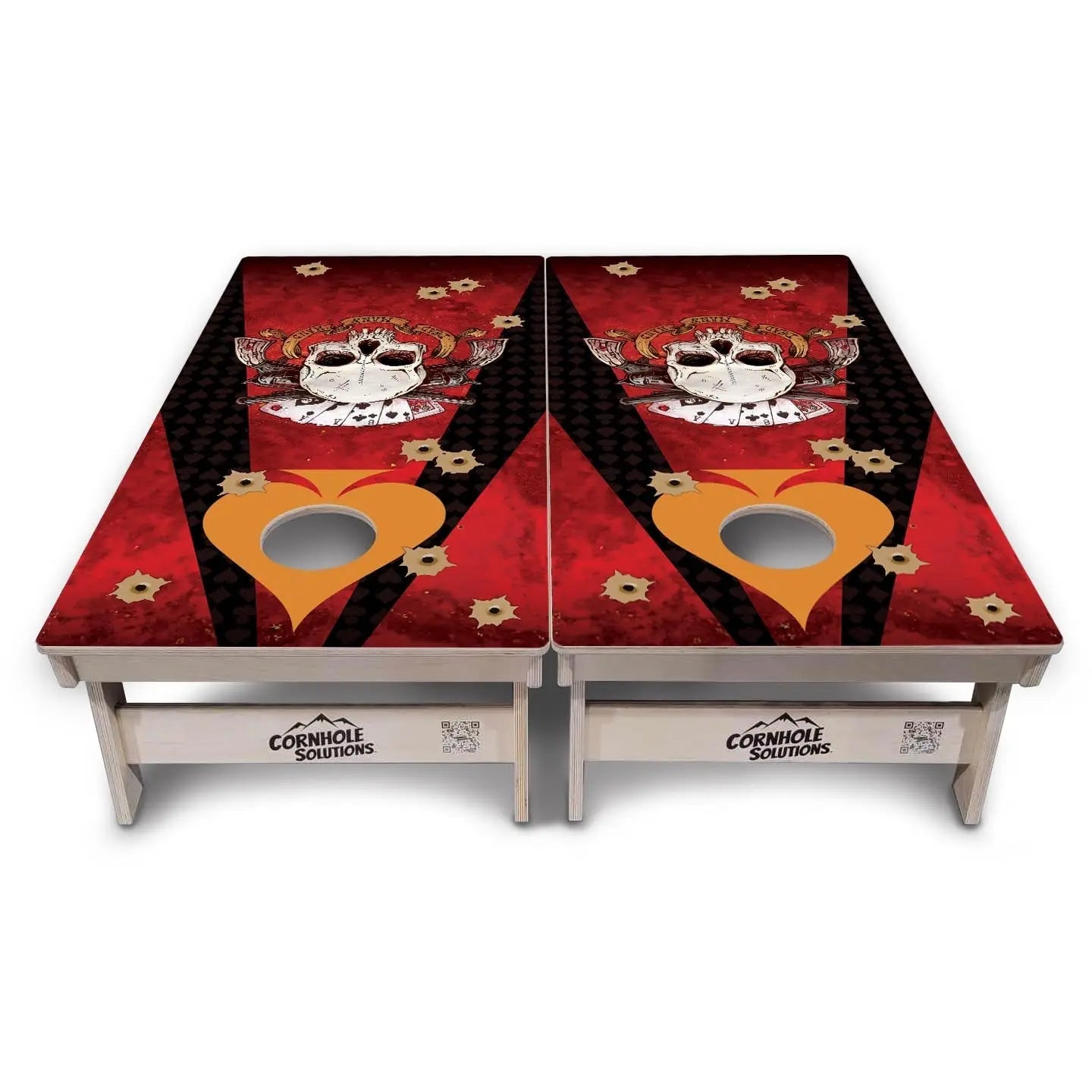 Artist Series Cornhole Boards - Professional Tournament Series - Deadman's Hand by Cornhole Solutions, custom cornhole board detail photo 6