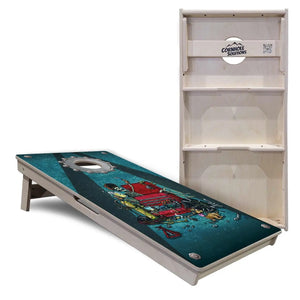 Artist Series Cornhole Boards - Professional Tournament Series - Garage Life by Cornhole Solutions, custom cornhole board detail photo 5
