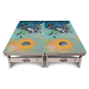 Artist Series Cornhole Boards - Professional Tournament Series - Great White Wave by Cornhole Solutions, custom cornhole board detail photo 6