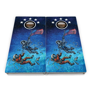 Artist Series Cornhole Boards - Professional Tournament Series - Space Race by Cornhole Solutions, custom cornhole board detail photo 2