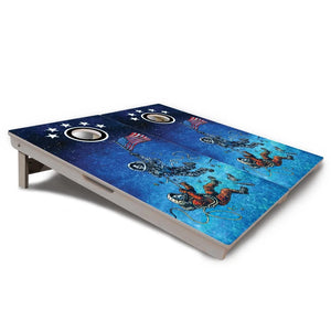 Artist Series Cornhole Boards - Professional Tournament Series - Space Race by Cornhole Solutions, custom cornhole board detail photo 4