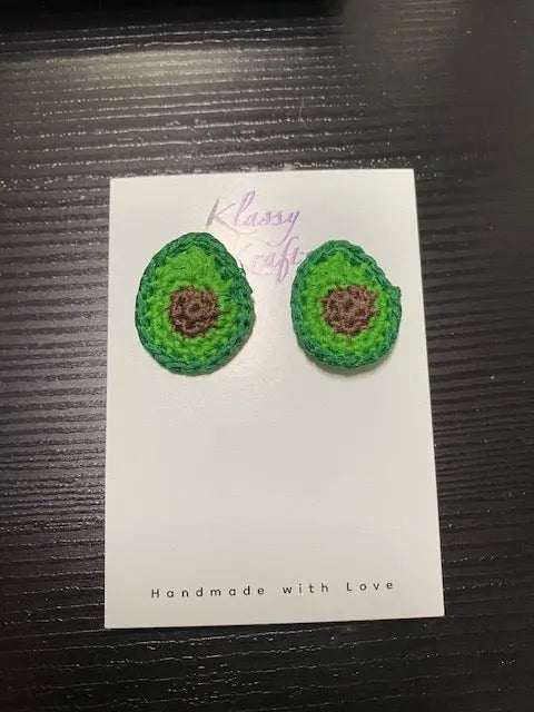 Avocado Earrings by Klassy Krafts, handmade jewelry main product photo