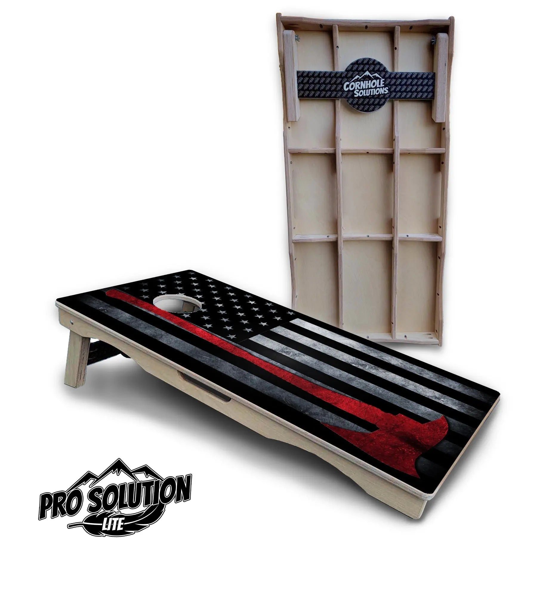 Axe Flag Cornhole Boards - Pro Solution Lite Series by Cornhole Solutions, custom cornhole board main product photo