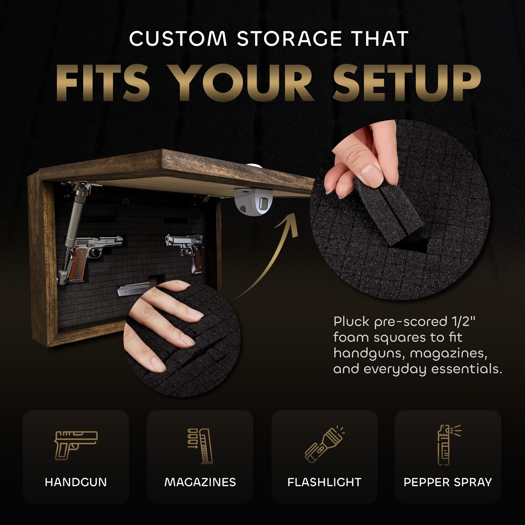 Hidden Gun Safe - Deer Scene Wall Gun Cabinet - Hidden Wall Storage - Wood Gun Cabinet - Handcrafted Gun Concealment Furniture - Hidden Gun Storage by by Bellewood Designs, gun