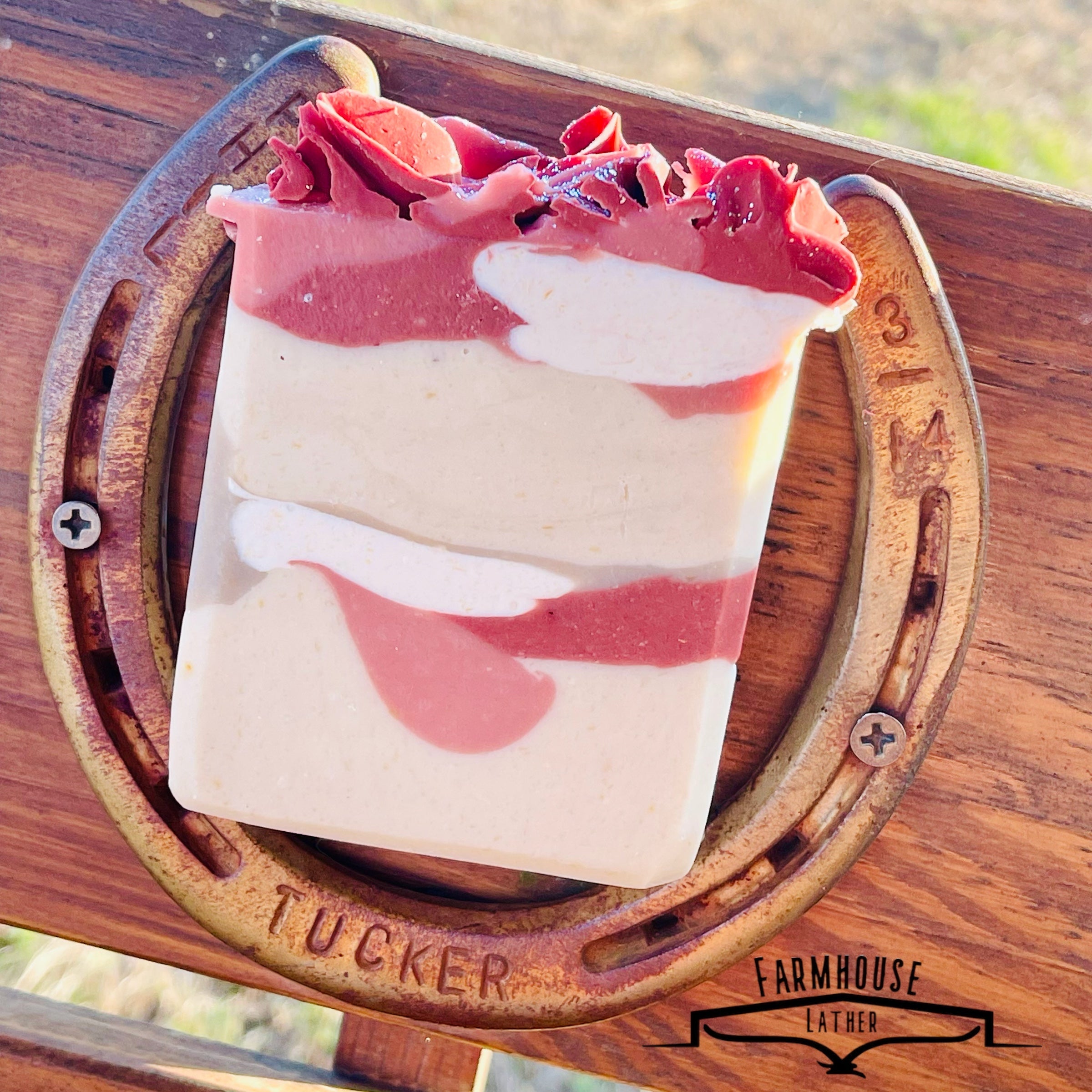 Farmhouse Lather Peony Acres goat milk soap image 1