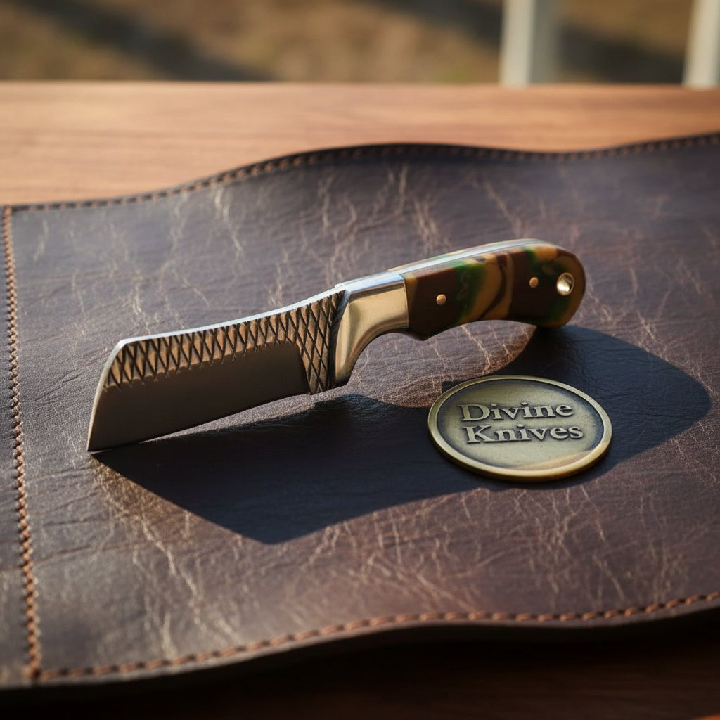 Camo Resin Rasp Bull Cutter Knife with Broad product detail, view 6