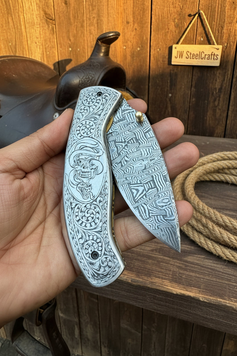 Obsidian Mosaic Folder Knife product detail, view 4