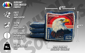 American Stamp Designs - Pro Style REC Cornhole Bags – Regulation 6"x6" – Full Set of 8 by Cornhole Solutions, Southern home decor detail photo 5