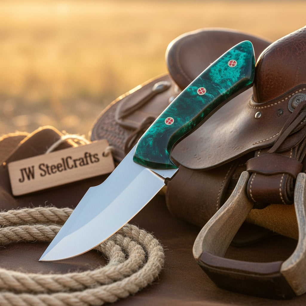 Emerald Range Stainless Skinner Knife by JW SteelCrafts