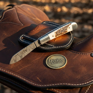 Twist Pattern Stockman Folding Knife by Divine Knives, product view 4