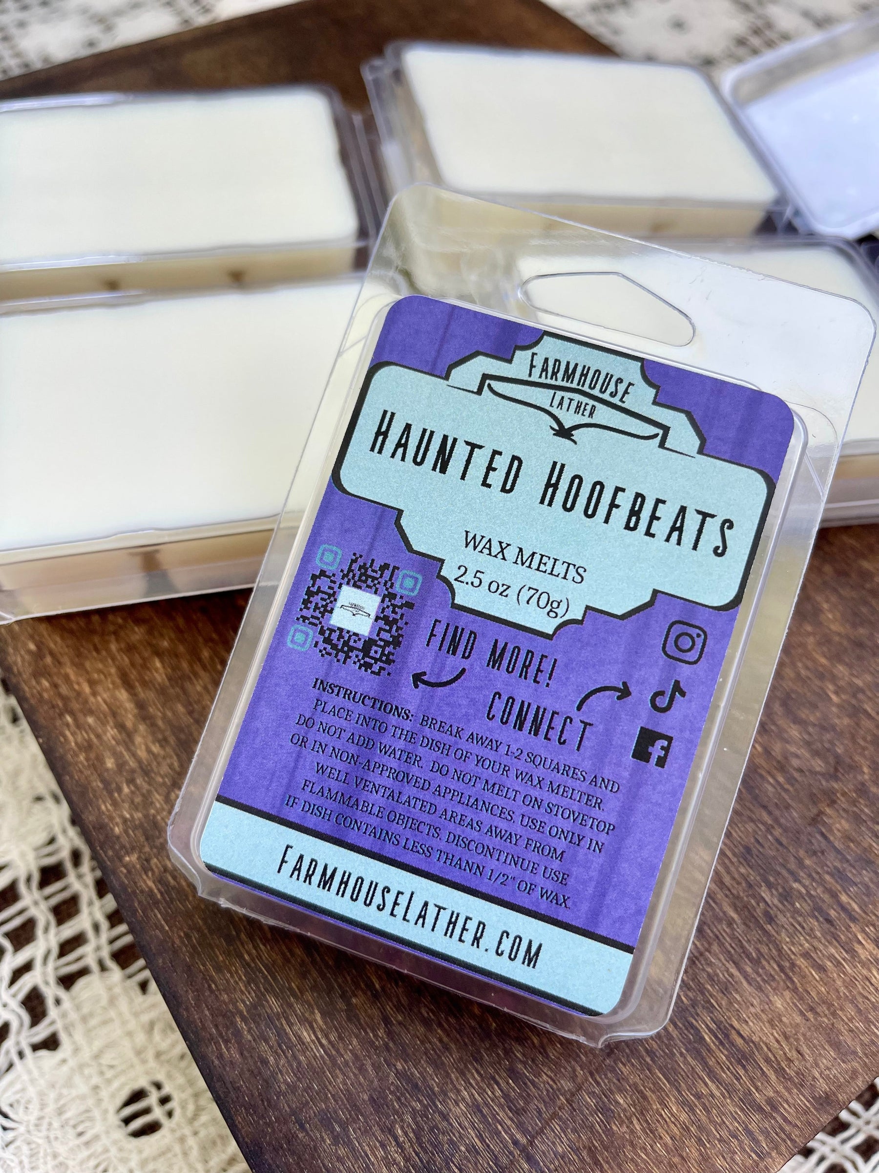 Farmhouse Lather Haunted Hoofbeats Wax Melt Bar image 1 for Southern handmade bath and body gifts