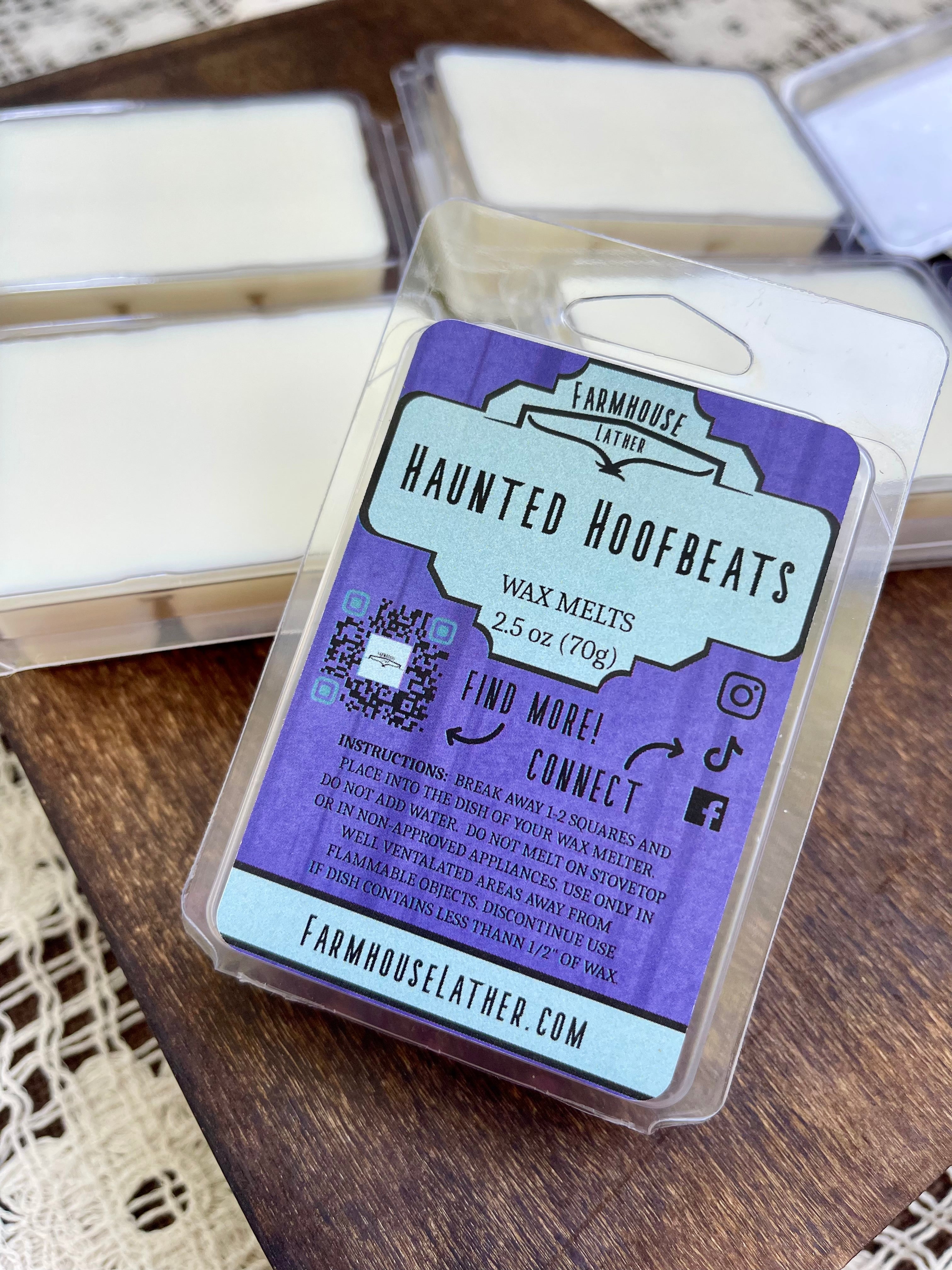 Farmhouse Lather Haunted Hoofbeats Wax Melt Bar image 1 for Southern handmade bath and body gifts