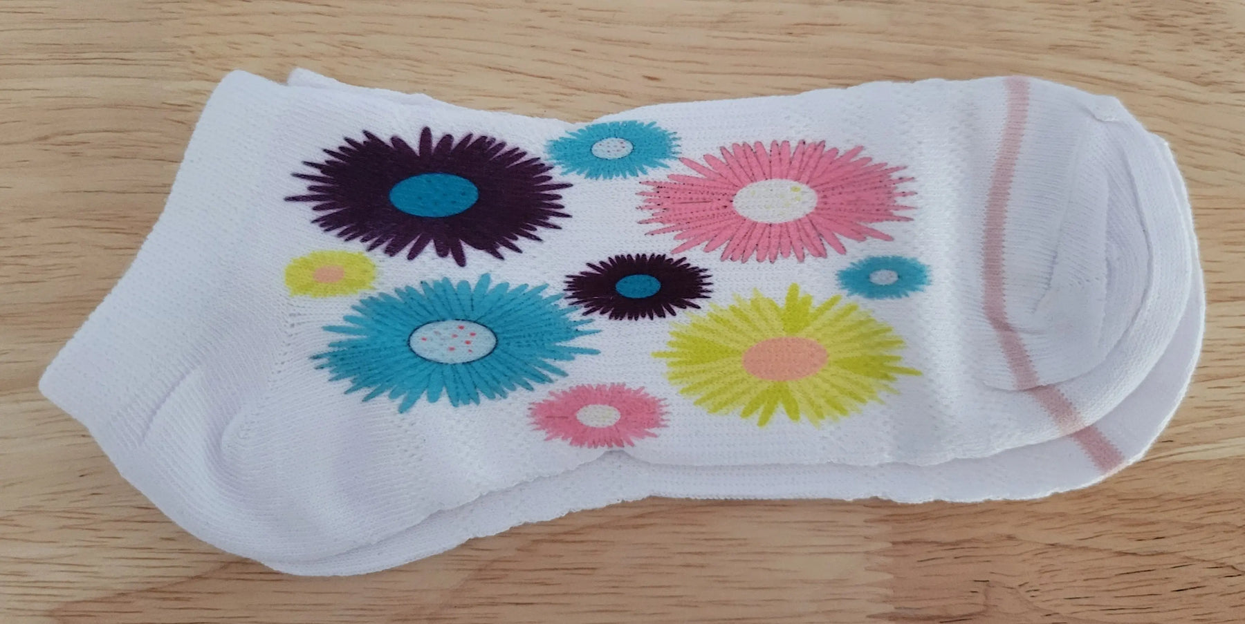 Boho Hand Drawn Flowers Ankle Socks by Two Beachin' Sisters, ankle socks main product photo