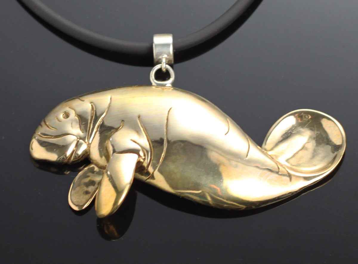 Bronze Lg Manatee Pendant – BRS1003 by Anisa Jewelry