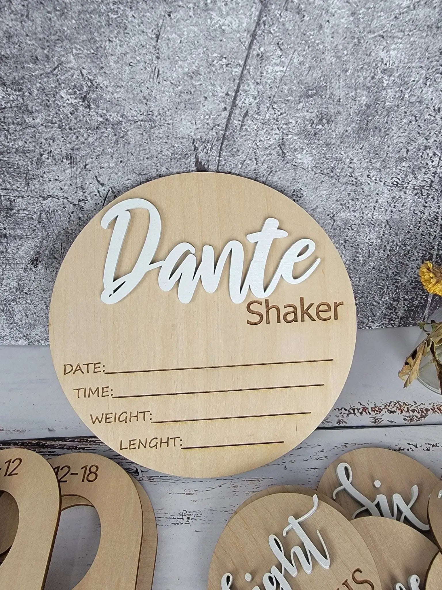 Baby Announcement Sign With Birth Stats by EverLee Creations, Southern home decor detail photo 3