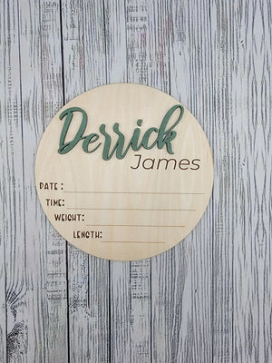 Baby Announcement Sign With Birth Stats by EverLee Creations, Southern home decor detail photo 5