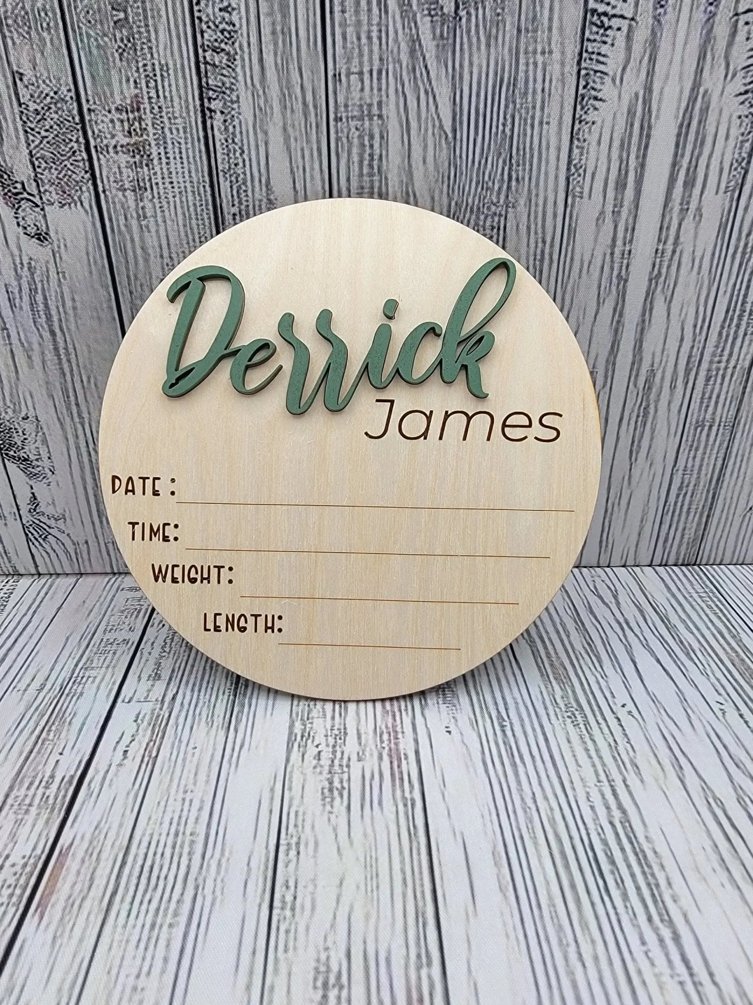 Baby Announcement Sign With Birth Stats and Milestone Discs by EverLee Creations, Southern home decor detail photo 5