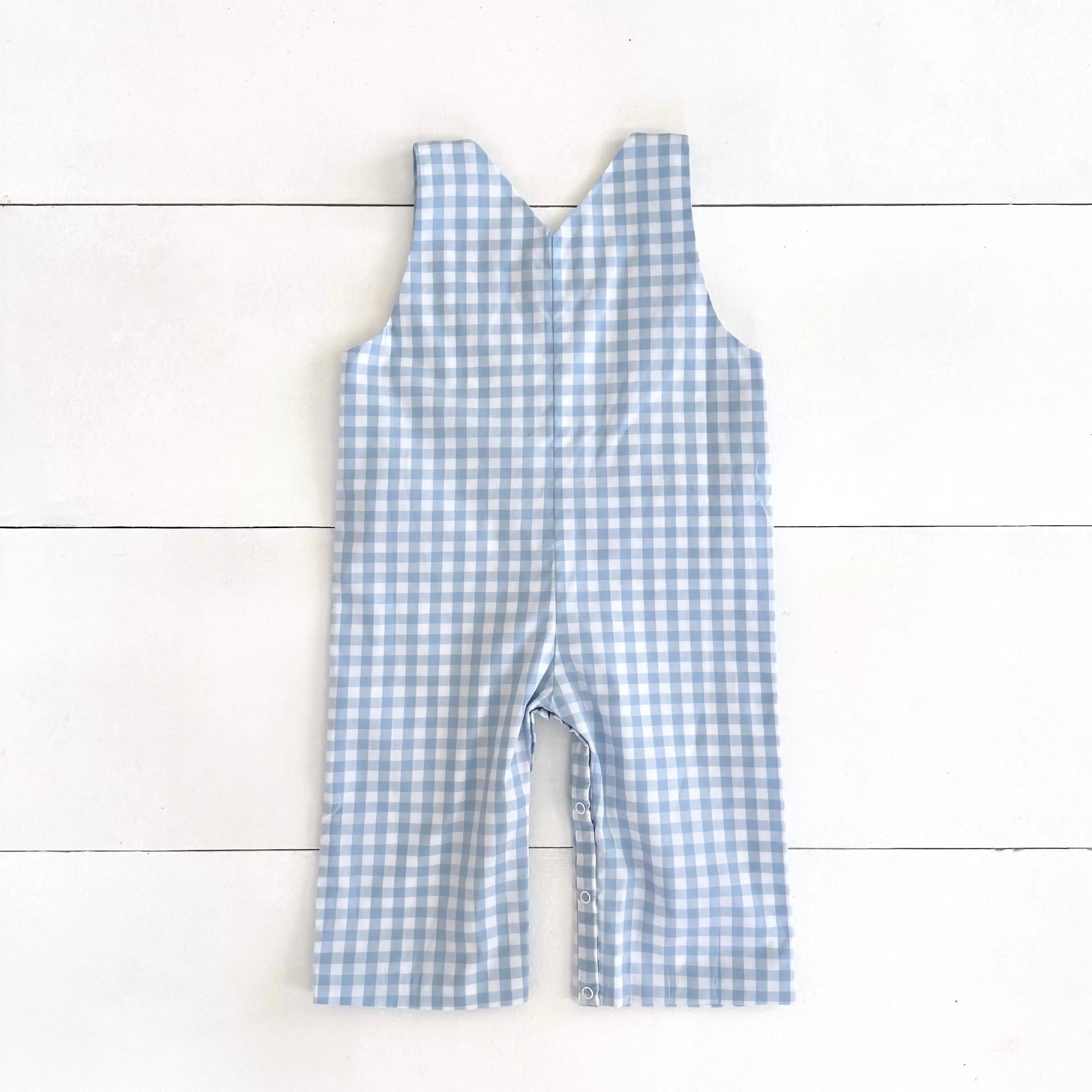 Baby Boy First Birthday Outfit | Smocked Birthday Jon Jon by Seven Lantern Lane, children's boutique clothing detail photo 2