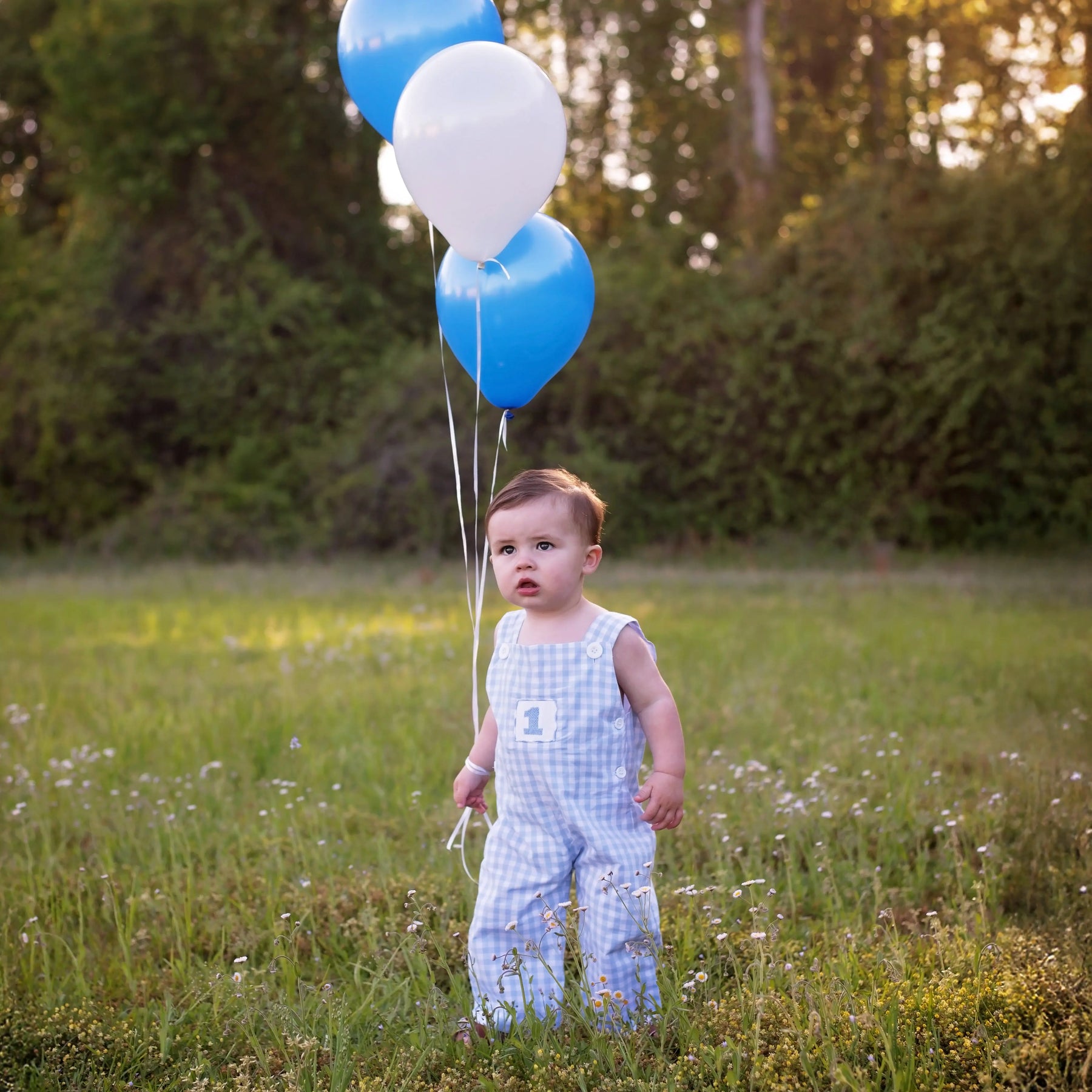 Baby Boy First Birthday Outfit | Smocked Birthday Jon Jon by Seven Lantern Lane, children's boutique clothing detail photo 4