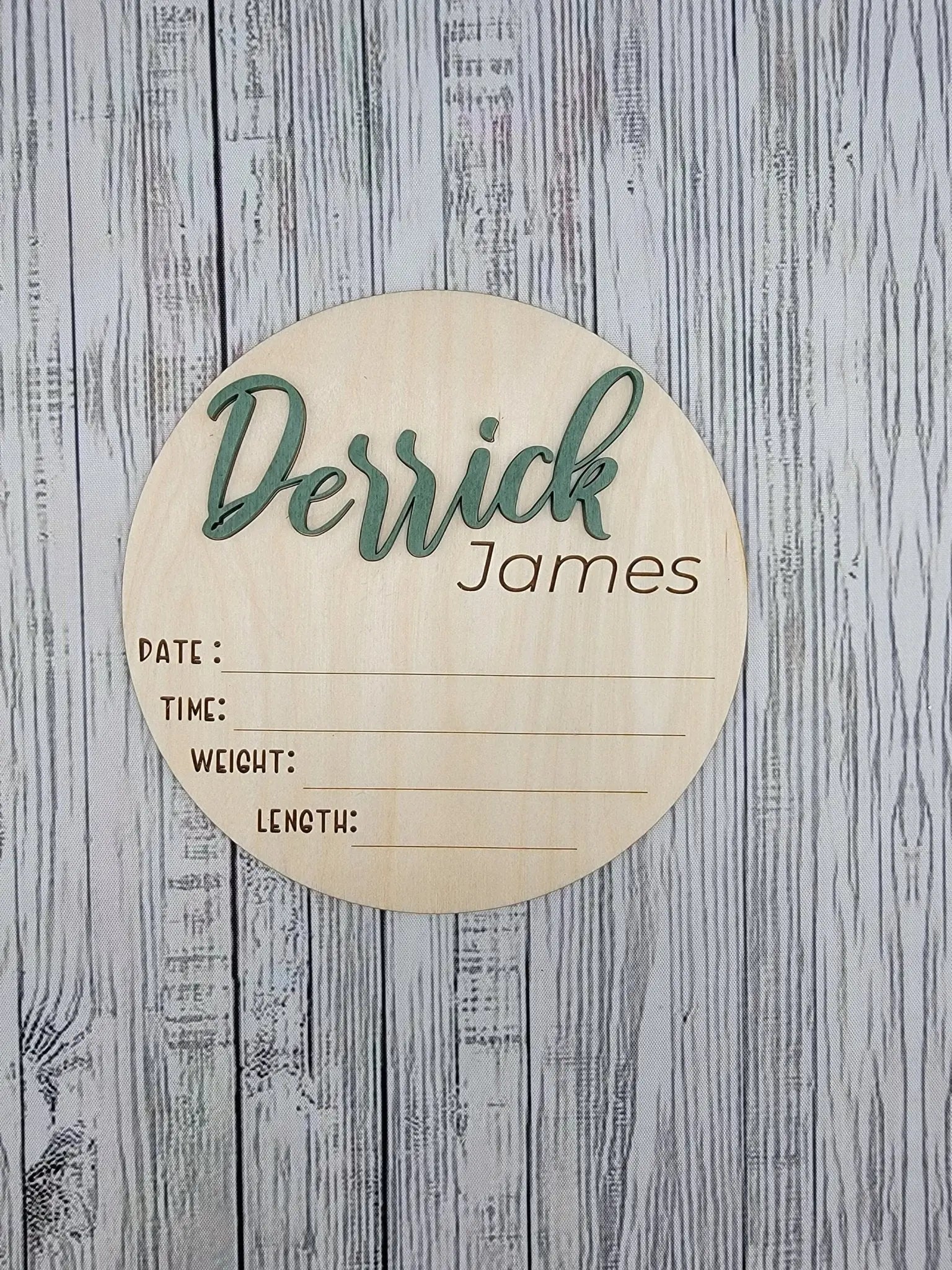 Baby Bundle: Announcement Sign With Birth Stats, Monthly Milestone Discs and Closet Dividers by EverLee Creations, Southern home decor detail photo 4