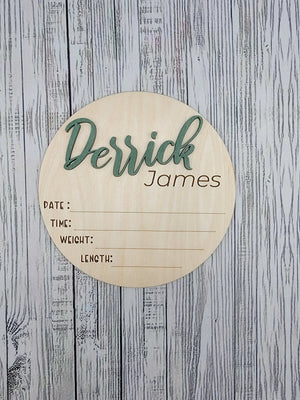Baby Bundle: Announcement Sign With Birth Stats, Monthly Milestone Discs and Closet Dividers by EverLee Creations, Southern home decor detail photo 4