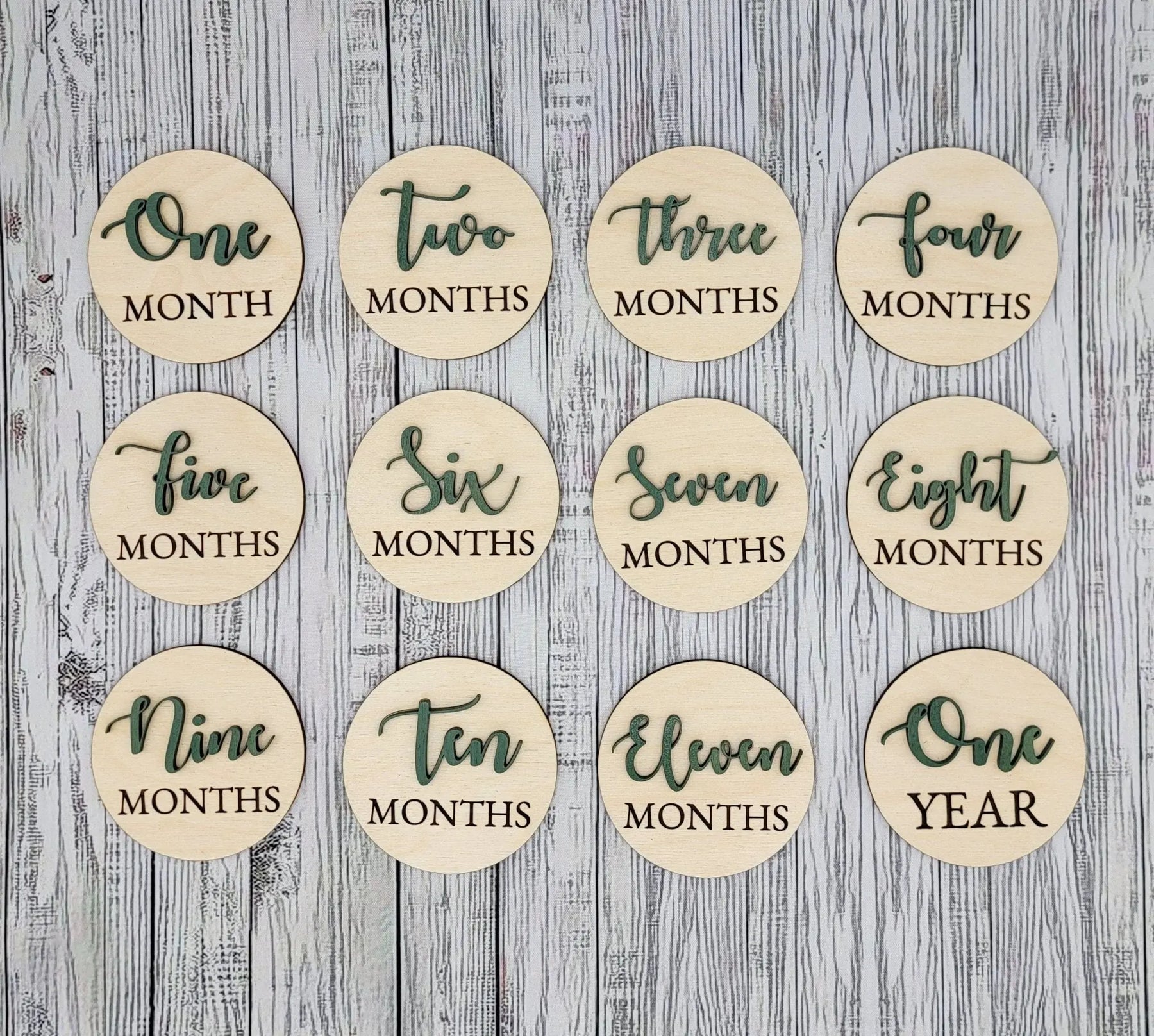 Baby Bundle: Announcement Sign With Birth Stats, Monthly Milestone Discs and Closet Dividers by EverLee Creations, Southern home decor detail photo 5
