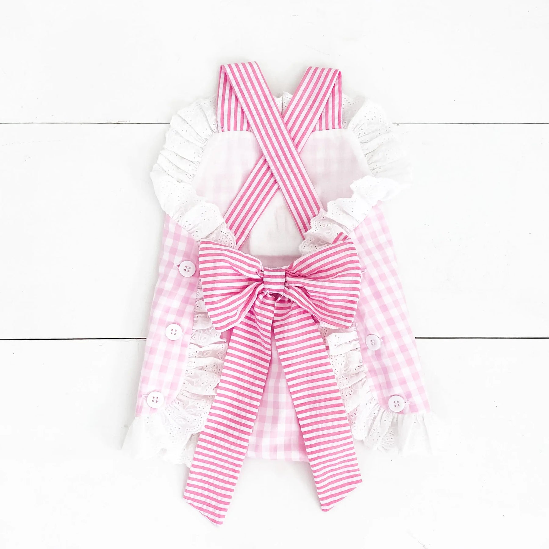 Baby Girl Smocked First Birthday Bubble by Seven Lantern Lane, children's boutique clothing detail photo 2