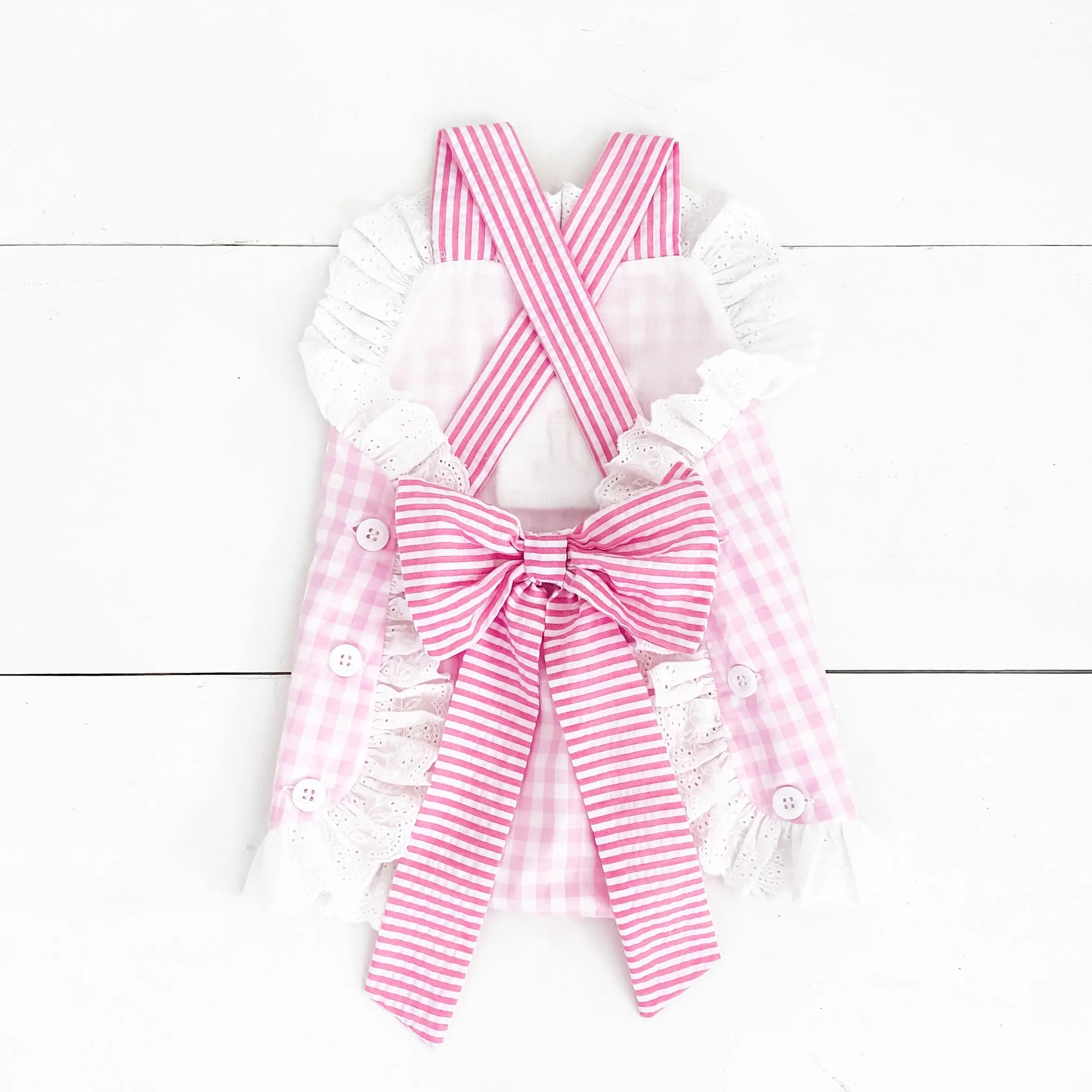 Baby Girl Smocked First Birthday Bubble by Seven Lantern Lane, children's boutique clothing detail photo 2