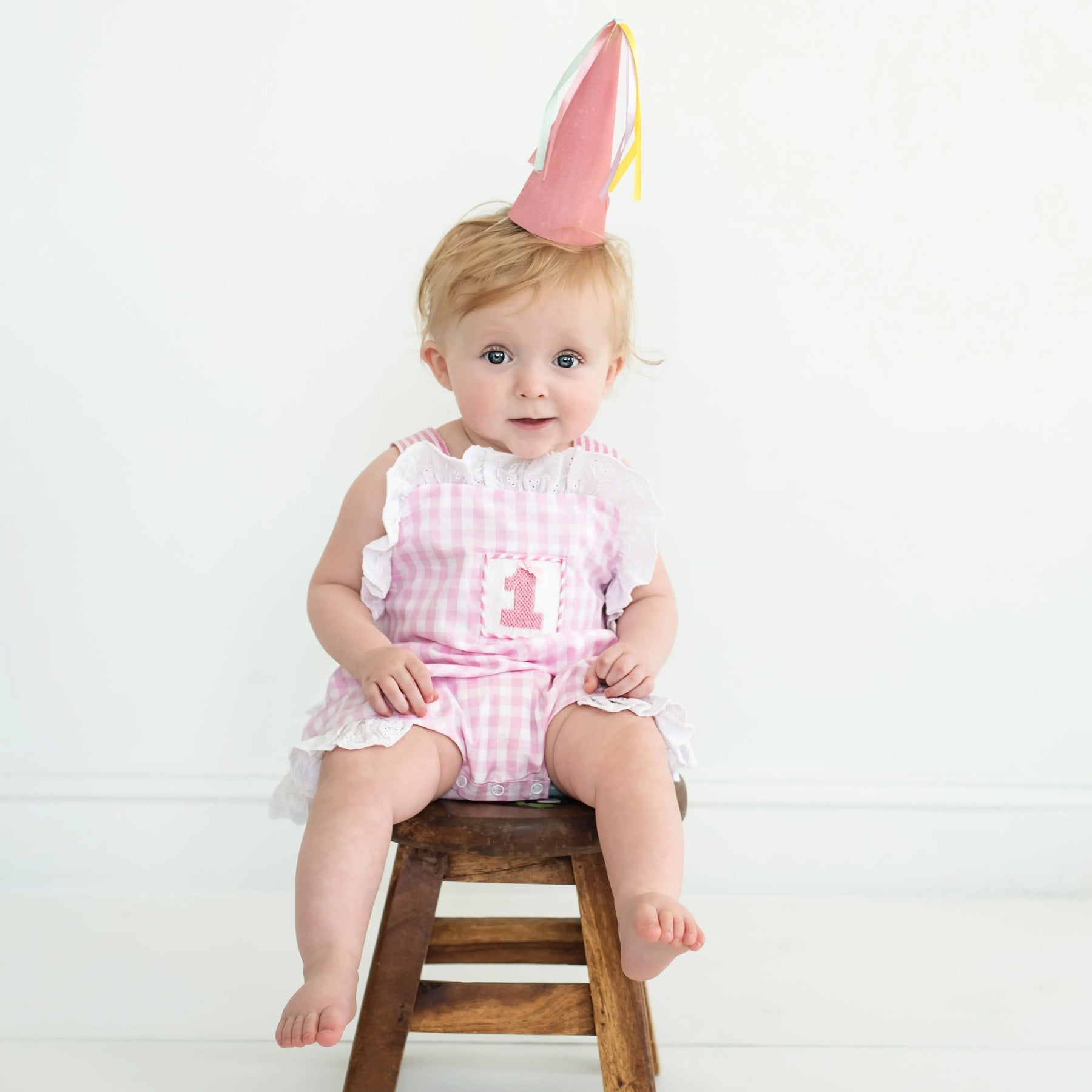Baby Girl Smocked First Birthday Bubble by Seven Lantern Lane, children's boutique clothing detail photo 9