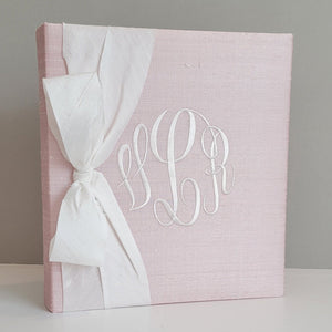 Baby Memory Book - Pink Silk (w/ SILK Bow) by AP Creations in Tuscaloosa, paper gift main product photo