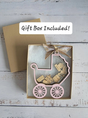 Baby's First Christmas Ornament Baby Carriage Edition by EverLee Creations, Southern home decor detail photo 4
