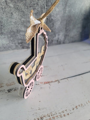 Baby's First Christmas Ornament Baby Carriage Edition by EverLee Creations, Southern home decor detail photo 5