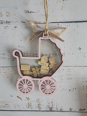 Baby's First Christmas Ornament Baby Carriage Edition by EverLee Creations, Southern home decor detail photo 6