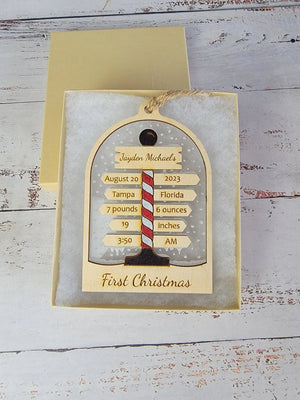 Baby's First Christmas Ornament North Pole Edition by EverLee Creations, Southern home decor detail photo 3