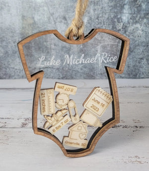 Baby's First Christmas Ornament Onesie Edition by EverLee Creations, Southern home decor main product photo