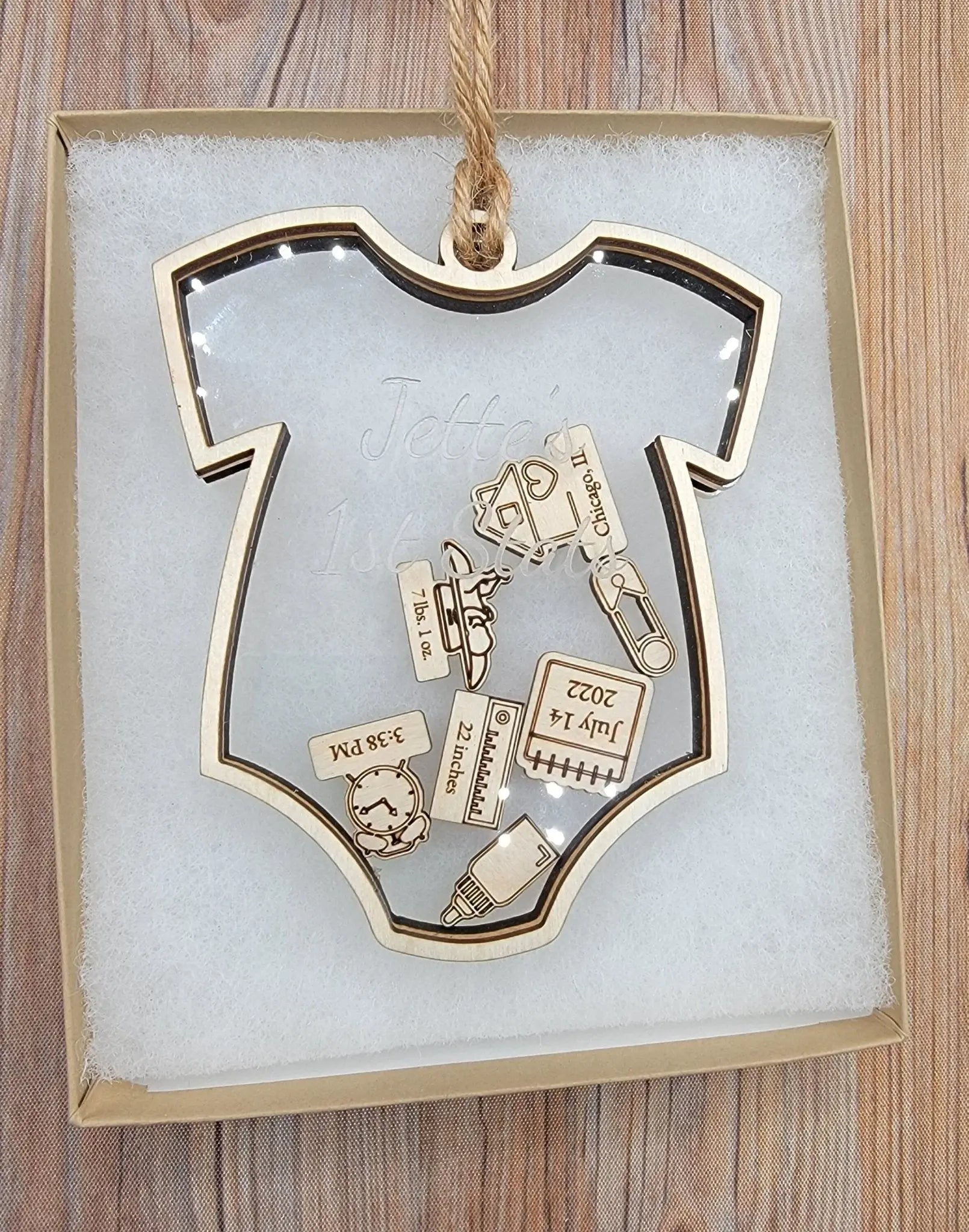 Baby's First Christmas Ornament Onesie Edition by EverLee Creations, Southern home decor detail photo 6